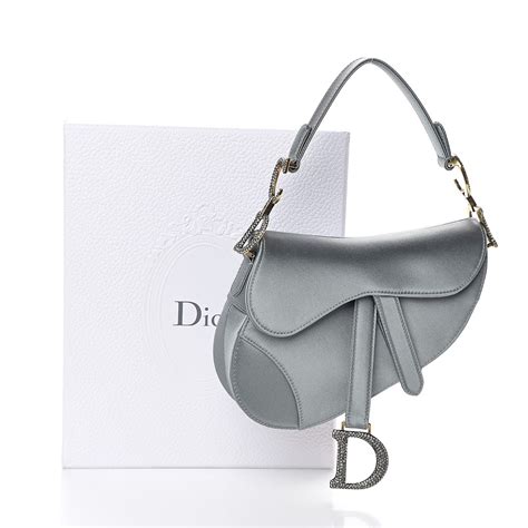 christian dior satin crystal mini saddle bag blue gray|Christian Dior denim saddle bag.